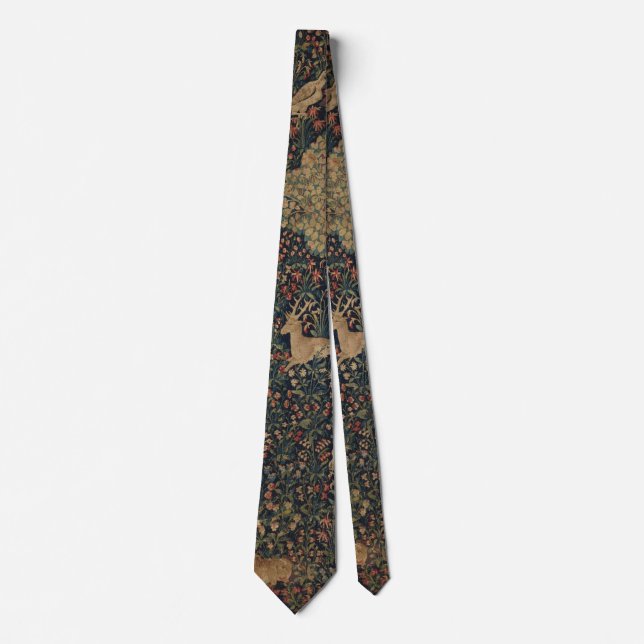 Corbata Tapiz de Millefleurs con animales (Anverso)