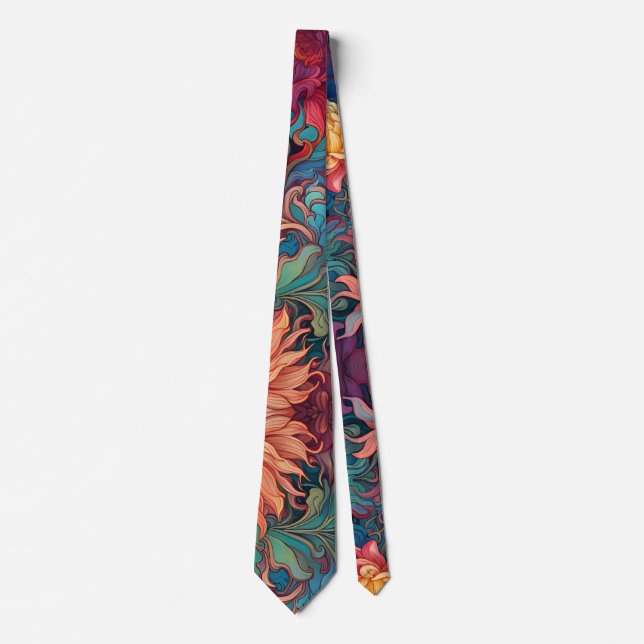 Corbata Tapiz floral de Dahlia (Anverso)