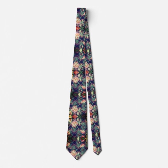 Corbata Tapón de cuello de impresión floral oscuro (Anverso)