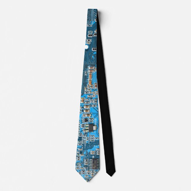 Corbata Tarjeta azul de circuito geek de la computadora (Anverso)