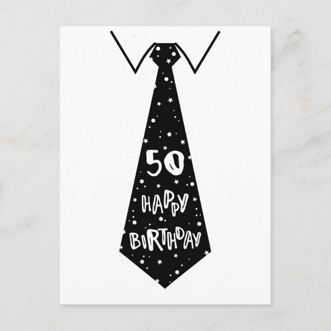 corbata tarjeta divertida cumpleaños 50 (Anverso)