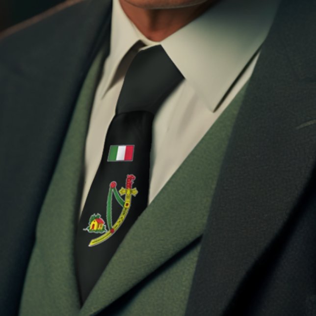 Corbata Tarjeta italiana siciliana: As de espadas Nostalgi (Italian Ace of Swords 
Dark Grey Tie)