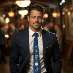 Corbata Tarjeta Siciliana Italiana Aces Nostalgia Azul