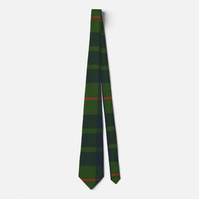 Corbata Tartan a cuadros verdes y azules (Anverso)