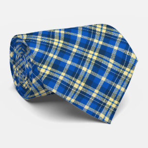 Corbata Tartán Check Plaid Royal Blue a dos lados