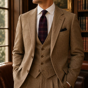 Corbata Tartan cuadros clásico de Borgoña y azul marino
