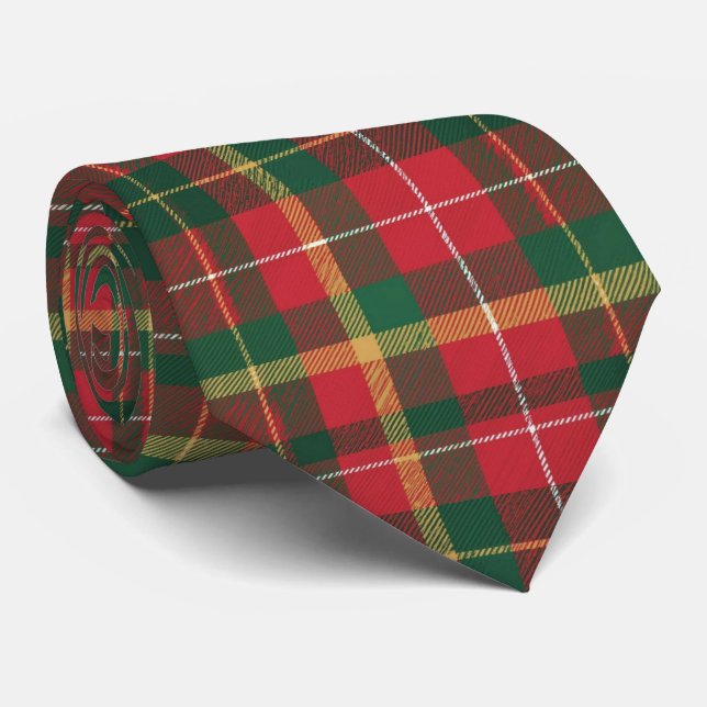 Corbata Tartan de Navidad Rojo y Verde  (Enrollado)