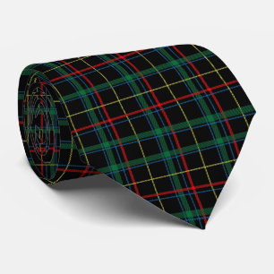 Corbata Tartan de Navidad Verde Negro Rojo