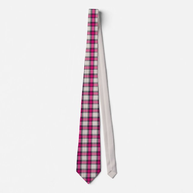 Corbata Tartan Fuchsia (Anverso)