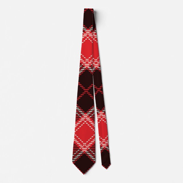 Corbata Tartán negro rojo (Anverso)