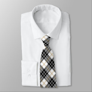Corbata Tartán negro y oro