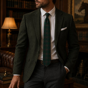 Corbata Tartan Plaid de la herencia esmeralda   Lujo Diner