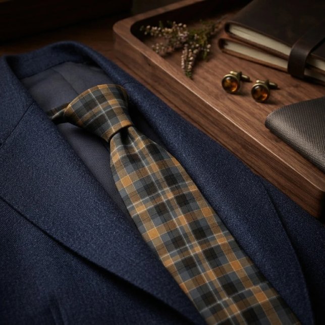 Corbata Tartan Plaid Moderno de Ámbar Ahumado  (Subido por el creador)