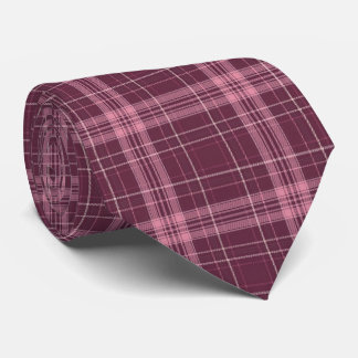 Corbata Tartan Plaid Rojo Arándano Profundo