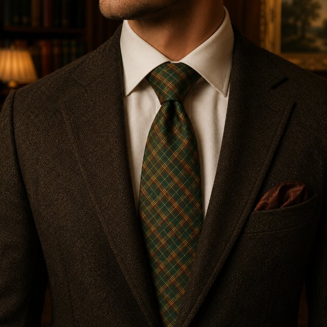 Corbata Tartan Plaid Verde Cazador Rústico (Subido por el creador)