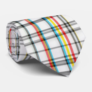 Corbata Tartan Rojo Blanco Azul Negro