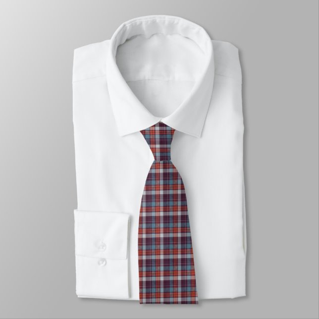 Corbata Tartan Rojo de Borgoña Escocés (Atado)