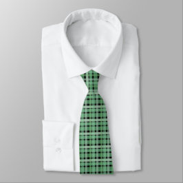 Corbata Tartán Tartan Green Stripes En Negro
