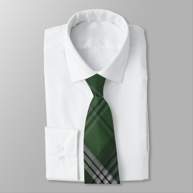 Corbata Tartán verde elegante (Atado)