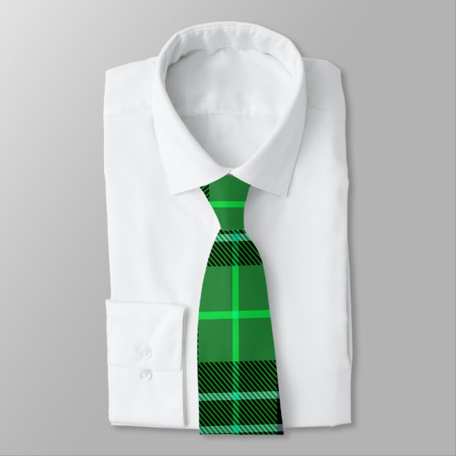 Corbata Tartán Verde Tartán Tapado Tejido De Cuello (Atado)