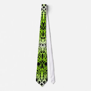 Corbata Tatuaje Tribal Celta Inspirado en Verde Bosque Mod