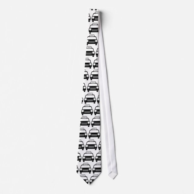 Corbata Taxi en negro y blanco (Anverso)