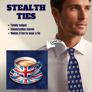 Corbata Taza estética patriótica de la bandera británica f