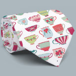 Corbata Té Cups De Cuello Vintage Moderno<br><div class="desc">Una versión moderna de la porcelana de bonito o de las tazas de té de porcelana. ¡Pon la tortilla!</div>