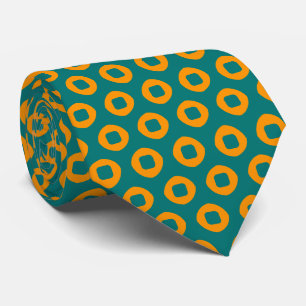 Corbata Teal and Orange Dot Circle Pattern