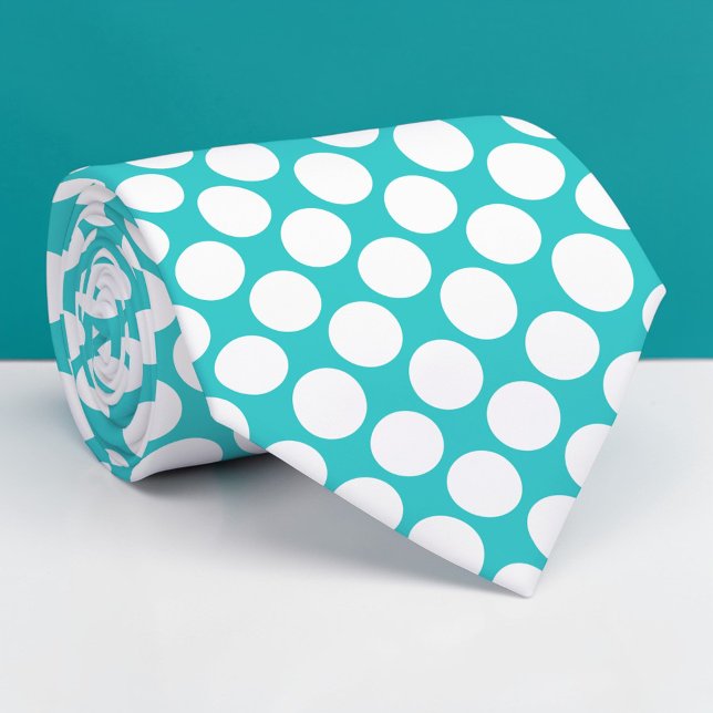 Corbata Teal Jumbo Polka Dots Custom Necktie (Subido por el creador)