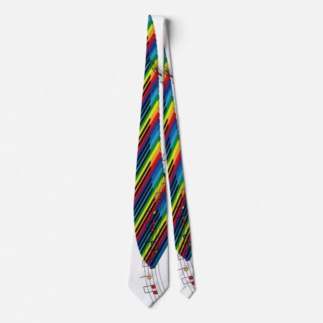 Corbata Teclado multicolor para piano (Anverso)