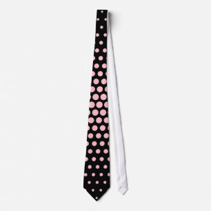 Corbata Tecno rosado puntos negro moderno
