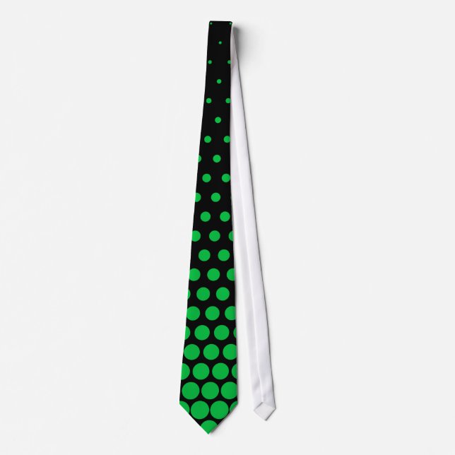 Corbata Tecno verde puntos negro moderno (Anverso)