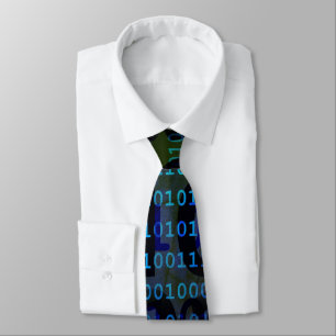 Corbata Tecnología Código Binario Tejido De Cuello