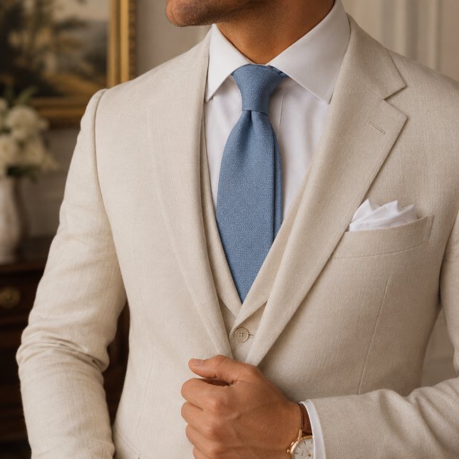Corbata tejida azul polvoriento (Subido por el creador)