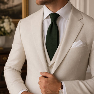 Corbata tejida en verde pino profundo