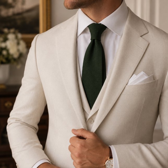Corbata tejida en verde pino profundo (Subido por el creador)