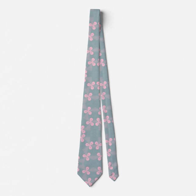 Corbata Tejido de cuello de diseño floral |1 owlartista (Anverso)