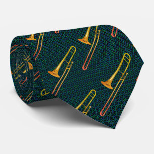 Corbata Tejido de cuello verde trombónico