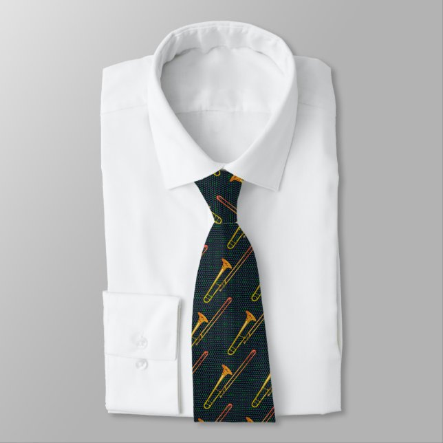 Corbata Tejido de cuello verde trombónico (Atado)