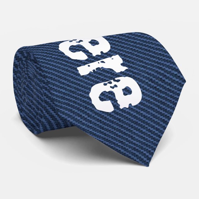 Corbata Tejido de jeans azules - Añadir tu texto - Persona (Enrollado)