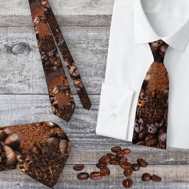 Corbata Tejido de patrón de café artístico