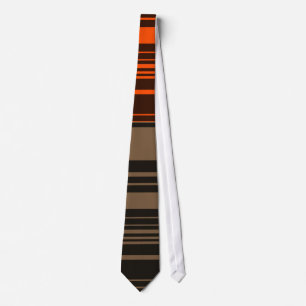 Corbata Tejido de patrón de franjas grises Naranja marrón