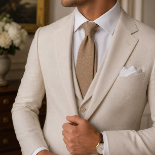 Corbata Tejido de punto de llama dorada