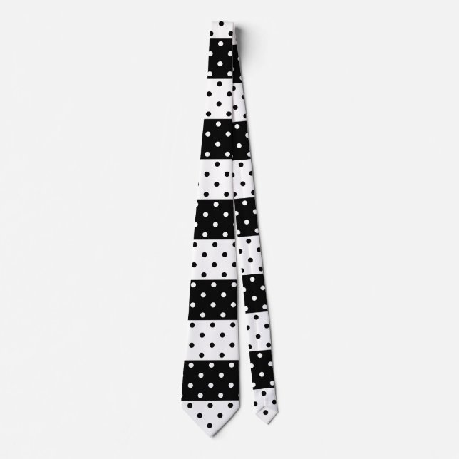 Corbata Tejido de puntos de polka monocromo (Anverso)