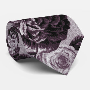 Corbata Tejido de tela floral de color rojo de burdeos