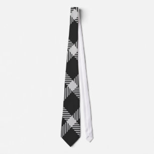 Corbata Tejido diagonal negro y gris de rayas