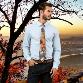 Corbata Tejido elegante de textura de piedra a cuadros