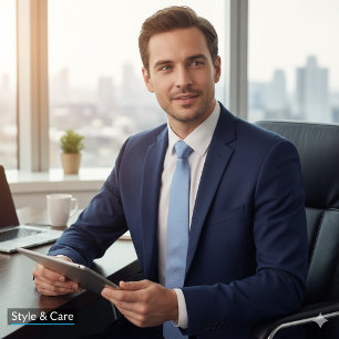 Corbata Tejido formal con bandas de color azul