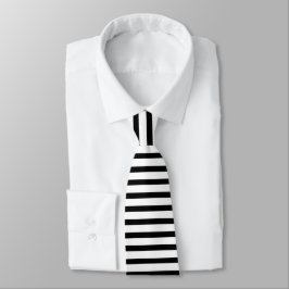 Corbata Tejido horizontal negro y blanco